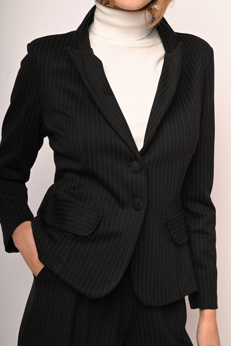 Blazer monopetto con motivo gessato