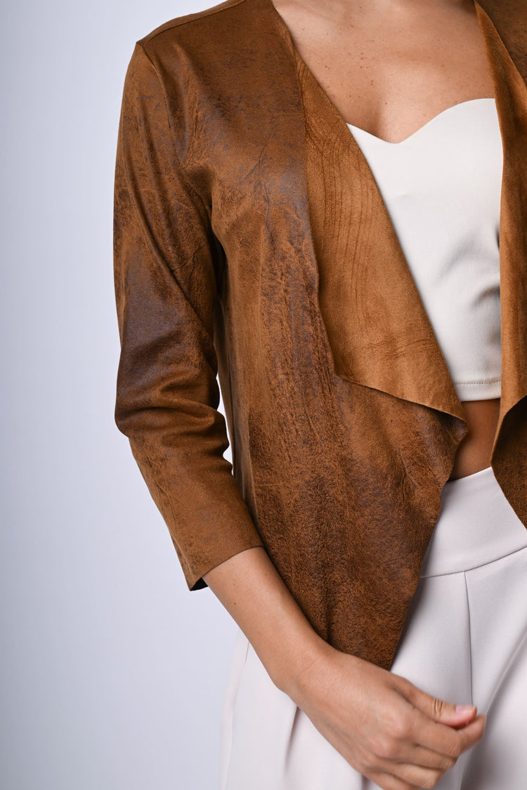 Giacca morbida in faux suede