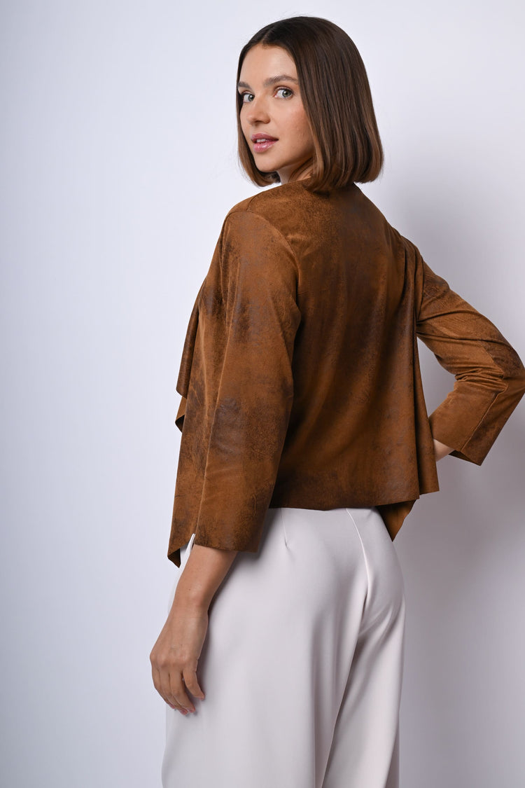 Giacca morbida in faux suede