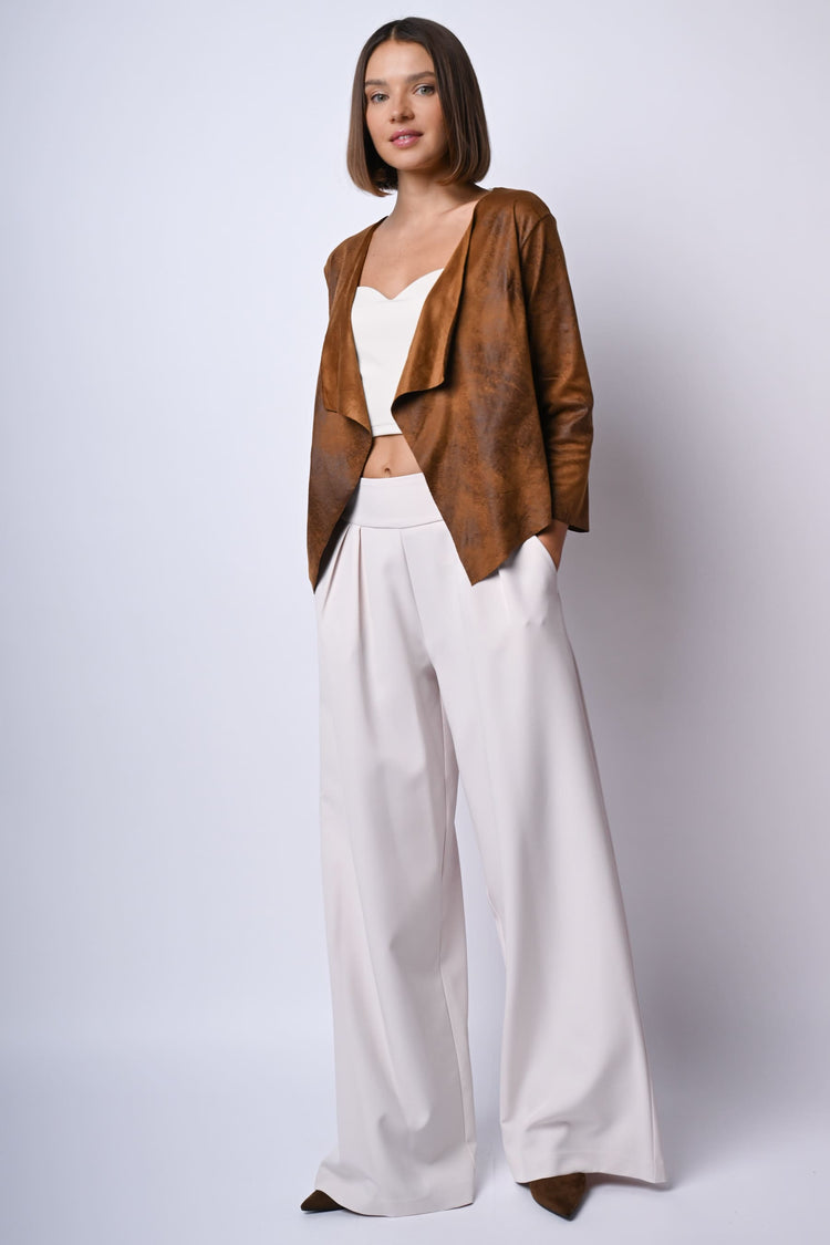 Giacca morbida in faux suede