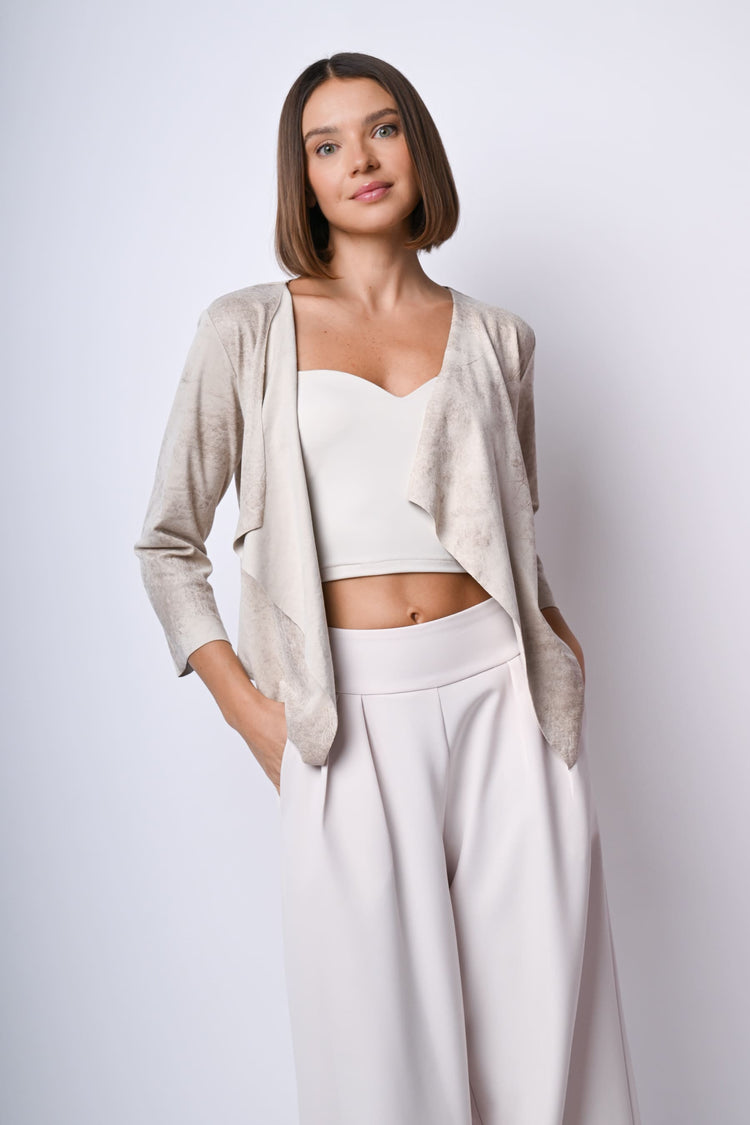 Giacca morbida in faux suede