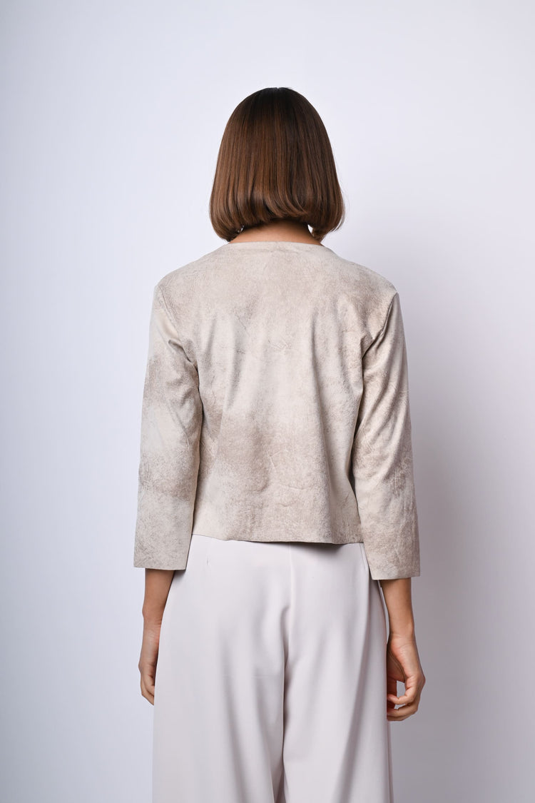 Giacca morbida in faux suede