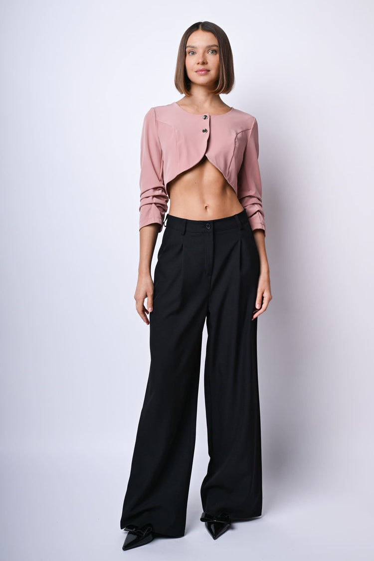 Giacca crop con bottoni