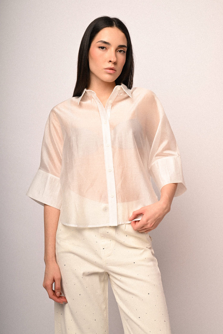 Camicia in organza misto lyocell
