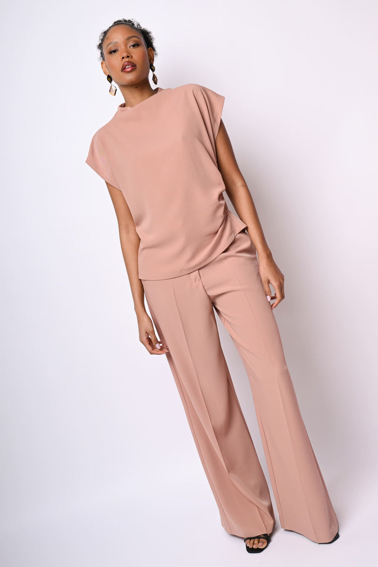 Pantaloni palazzo con vita elasticizzata