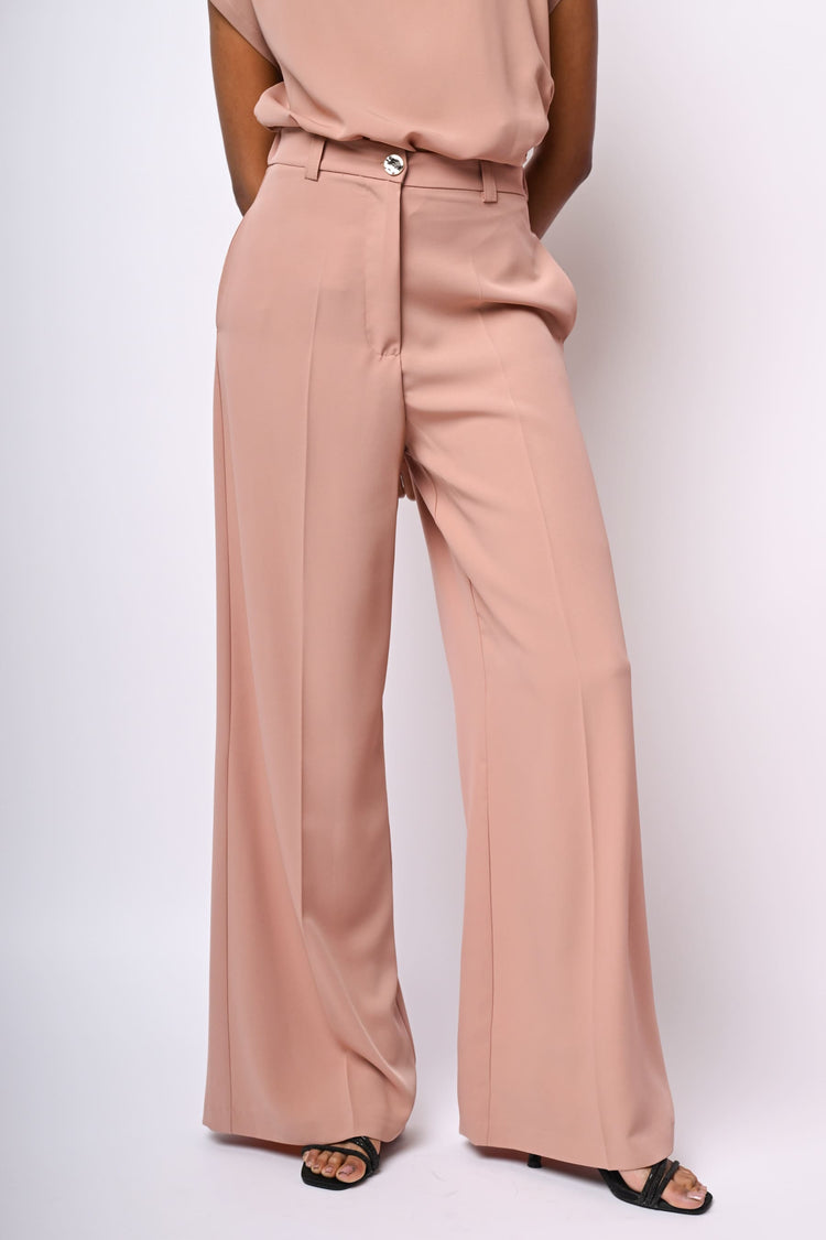 Pantaloni palazzo con vita elasticizzata