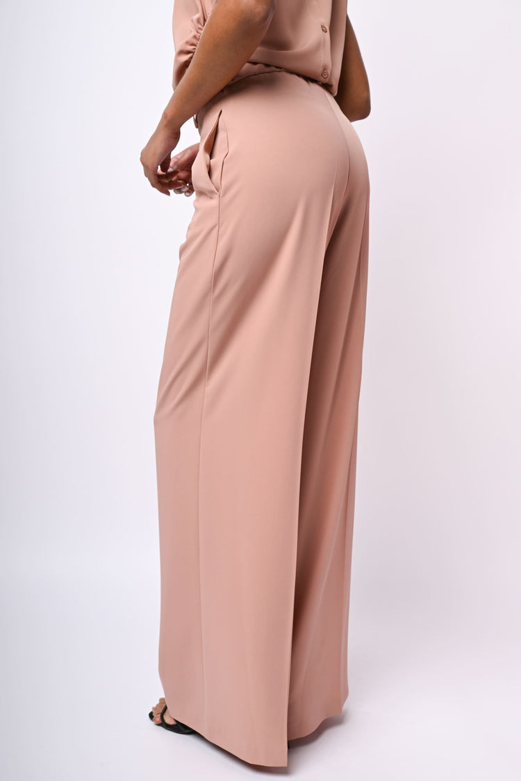 Pantaloni palazzo con vita elasticizzata