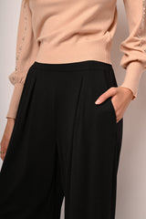 Pantaloni palazzo misto viscosa