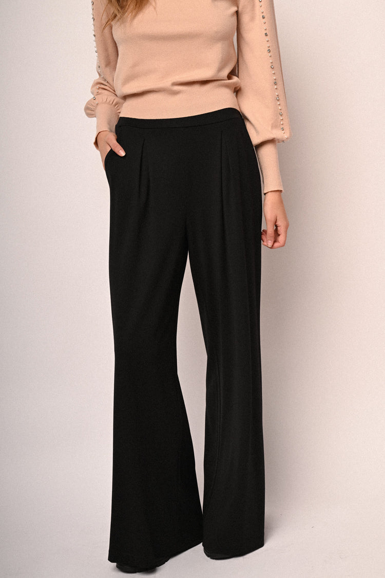 Pantaloni palazzo misto viscosa