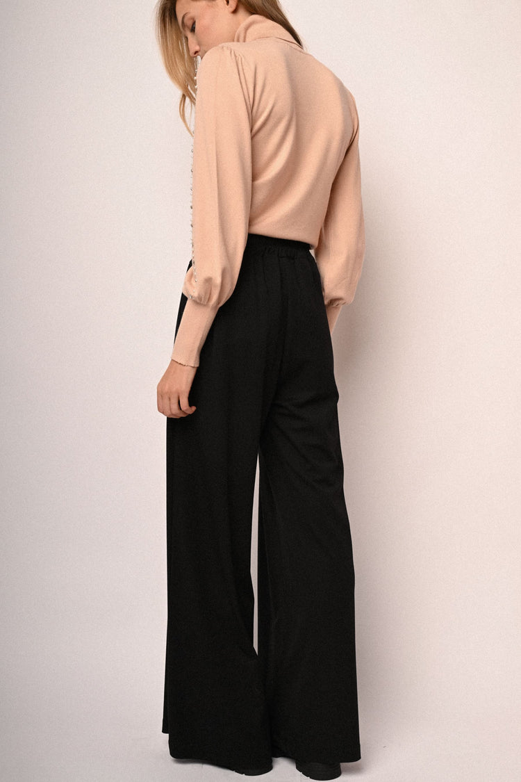 Pantaloni palazzo misto viscosa