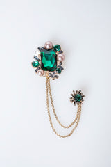 Spilla con cristalli e perle
