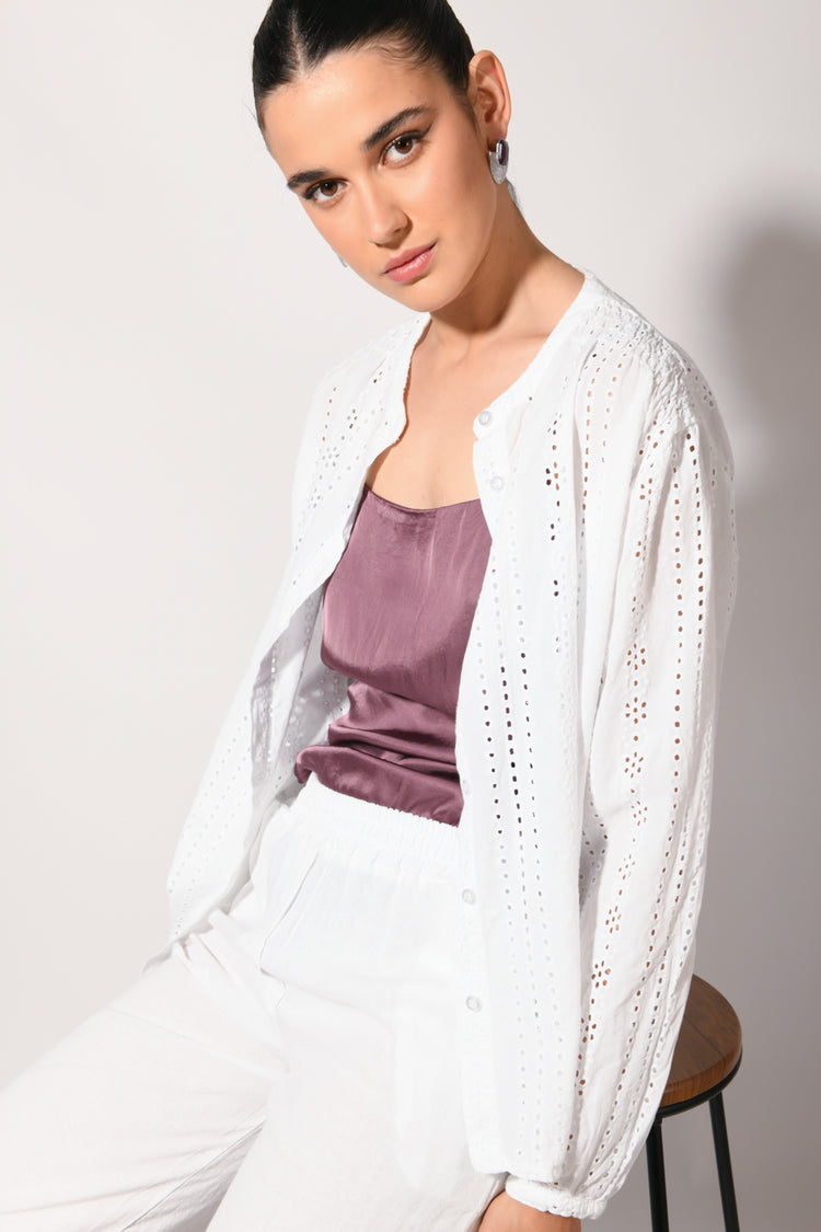 Camicia in pizzo sangallo
