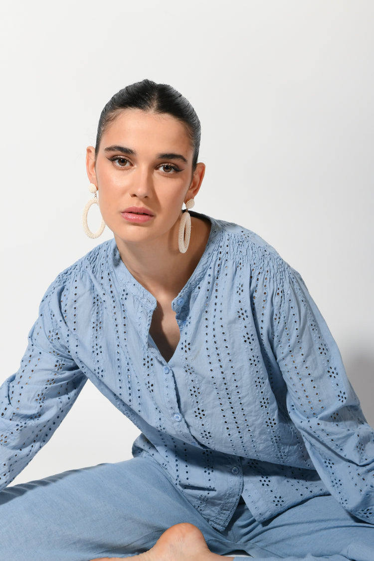 Camicia in pizzo sangallo