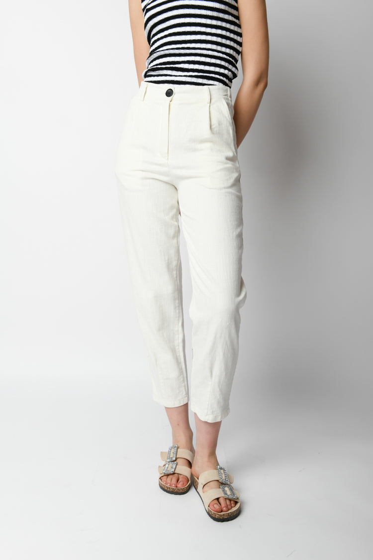 Pantaloni in cotone con pinces
