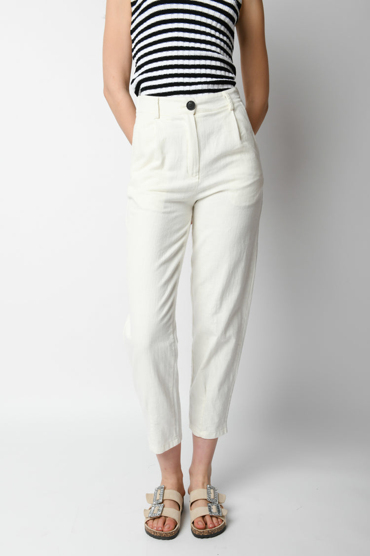 Pantaloni in cotone con pinces