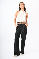 Pantaloni palazzo con piega stirata