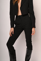 Pantaloni a sigaretta con strass