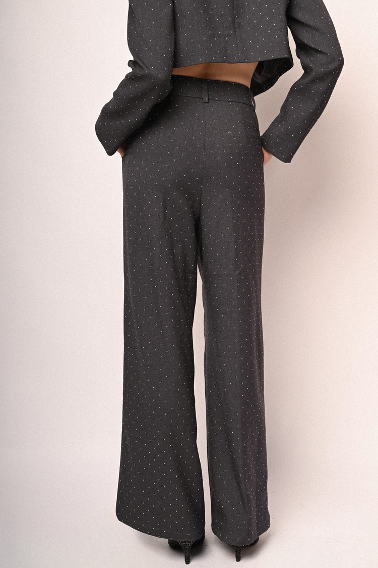 Pantaloni palazzo con strass