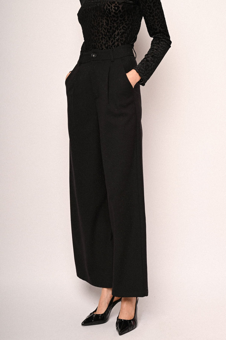 Pantaloni palazzo con glitter