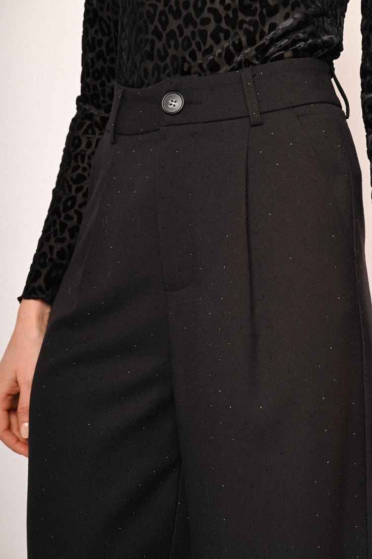 Pantaloni palazzo con glitter