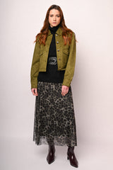 Giacca a camicia in faux suede