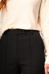 Pantaloni a sigaretta neri con impuntura