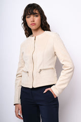 Giacca in faux suede con zip