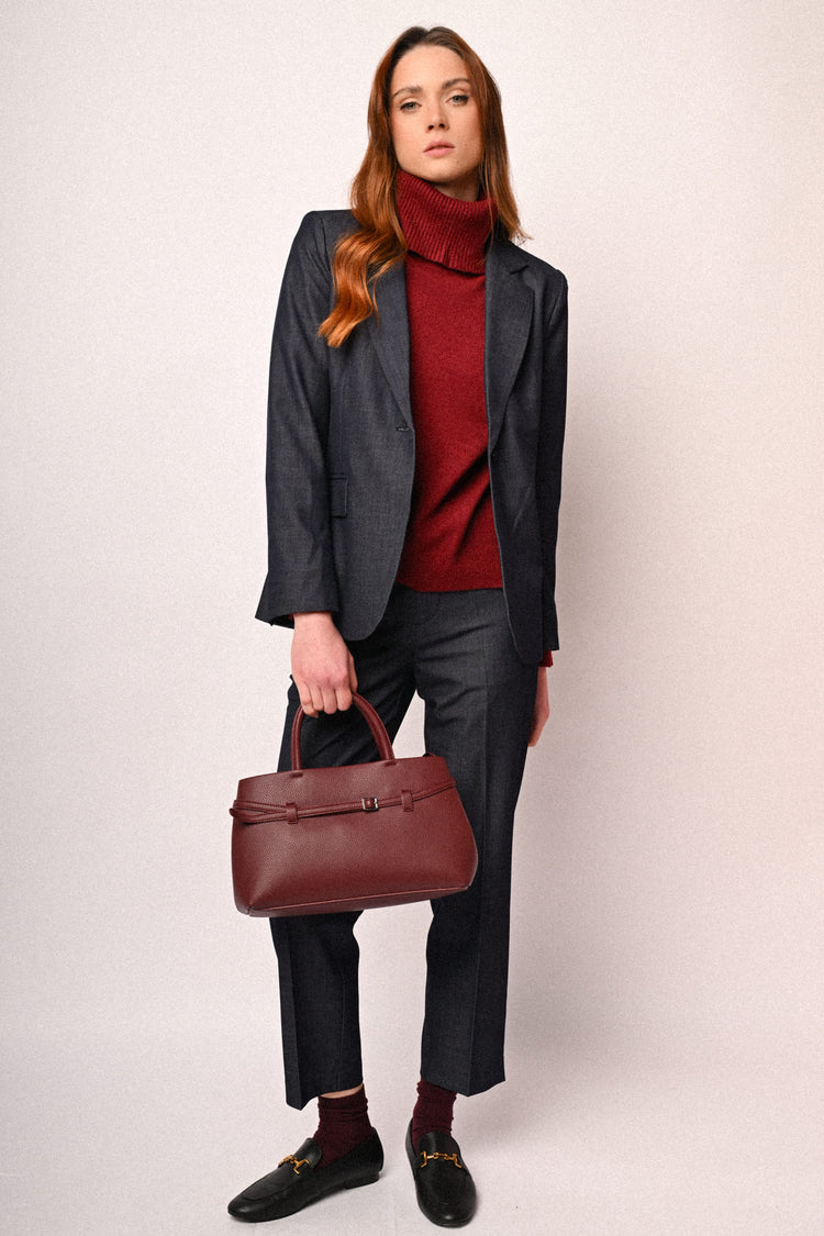 Blazer basic monopetto effetto denim