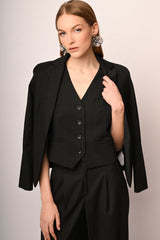 Gilet gessato nero