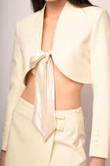 Bolero con nastro in raso