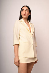 Blazer monopetto con maniche crop