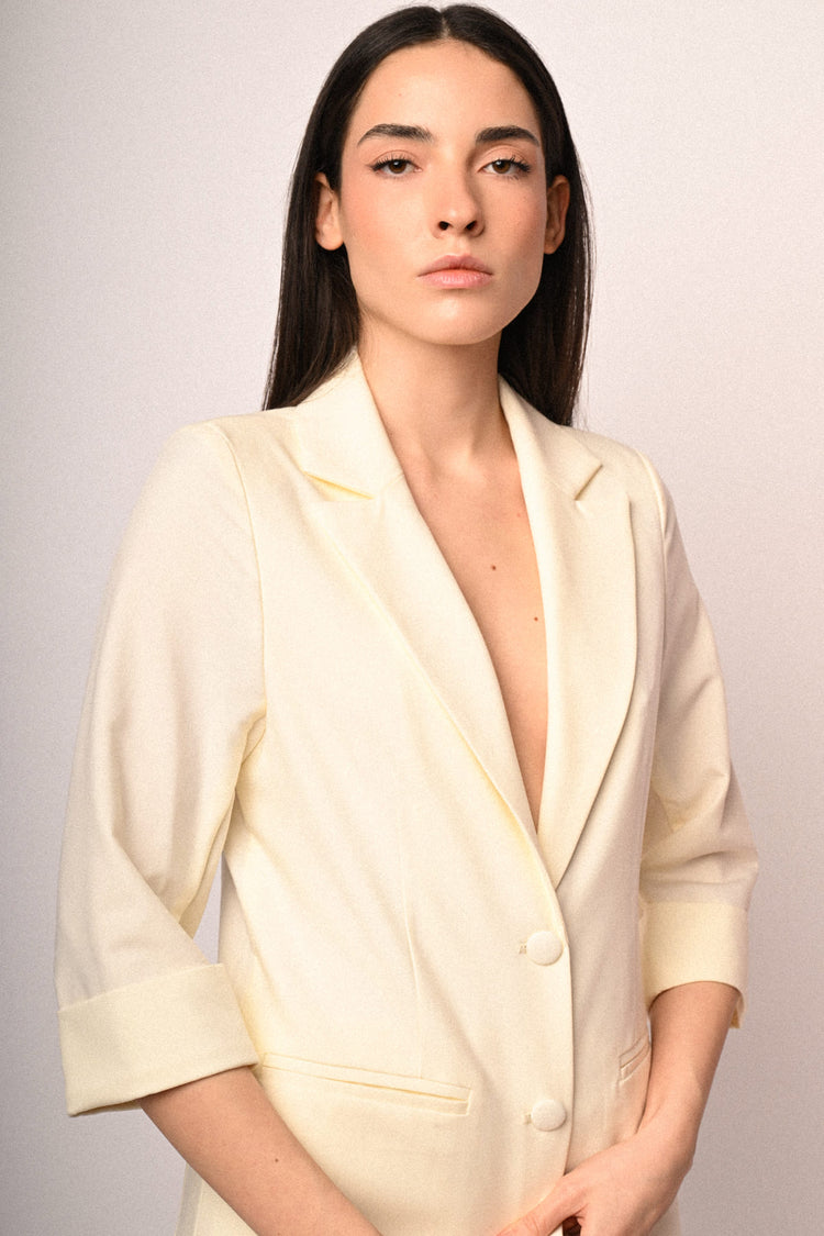 Blazer monopetto con maniche crop