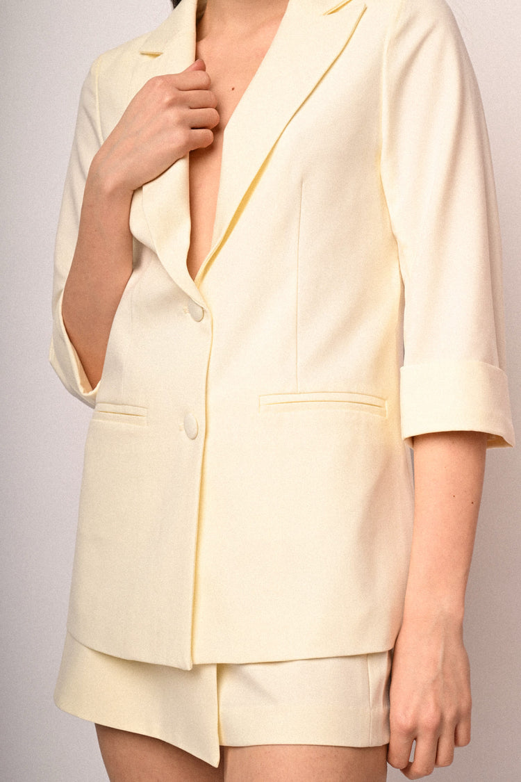 Blazer monopetto con maniche crop