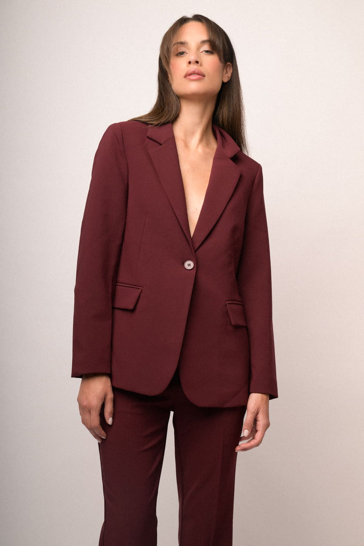 Blazer basic monopetto bordeaux