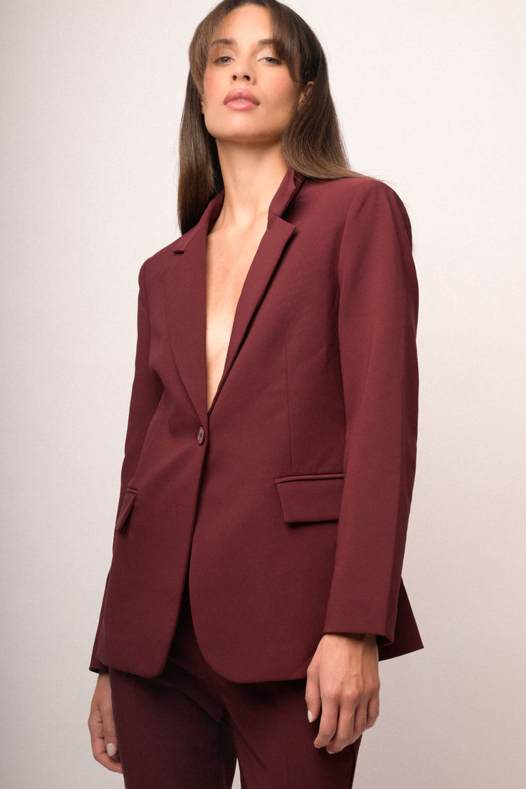 Blazer basic monopetto bordeaux