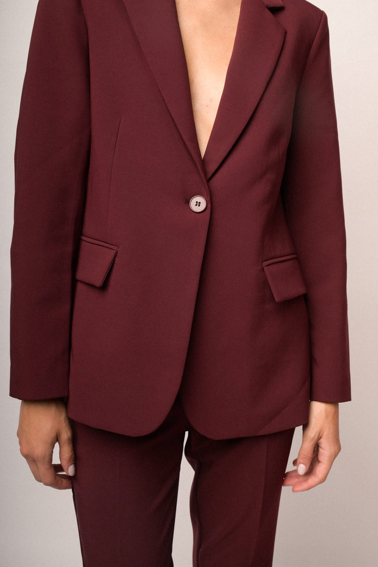 Blazer basic monopetto bordeaux