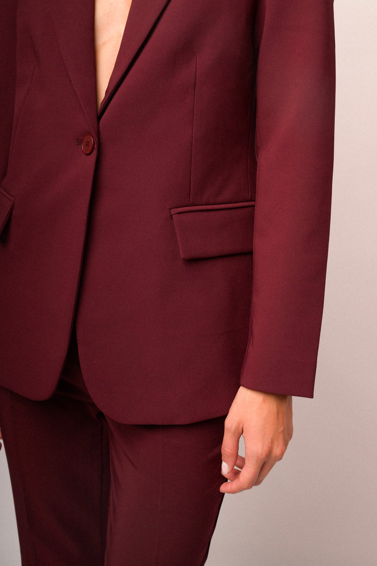 Blazer basic monopetto bordeaux
