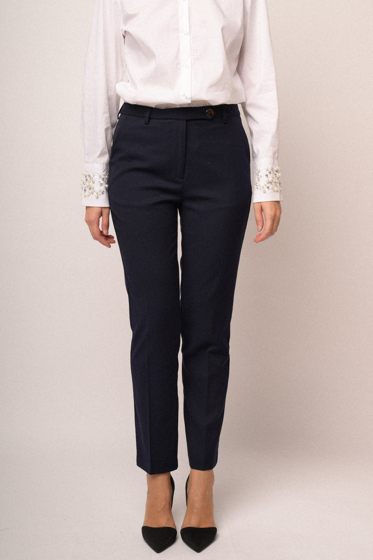 Pantaloni basic con linguetta