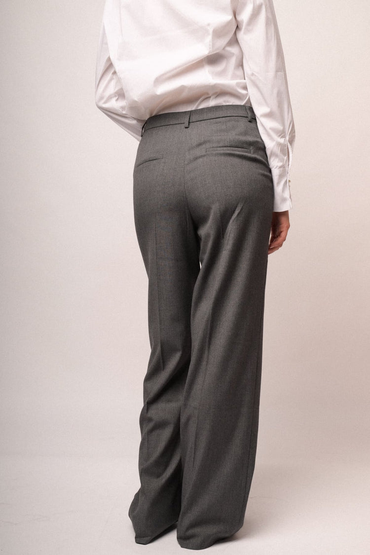 Pantaloni palazzo business misto viscosa grigio