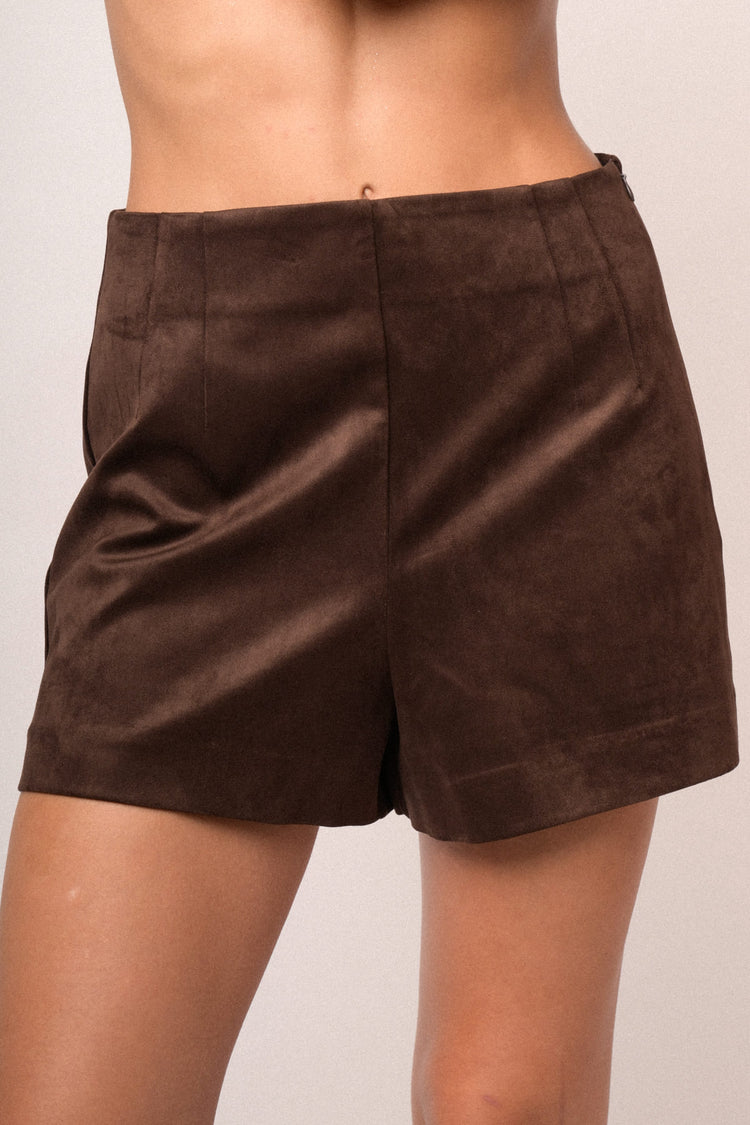 Shorts in velour cioccolato