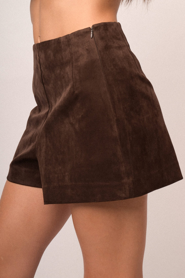 Shorts in velour cioccolato