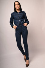 Pantaloni slim-fit in drill