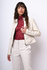 Giacca stile biker in similpelle