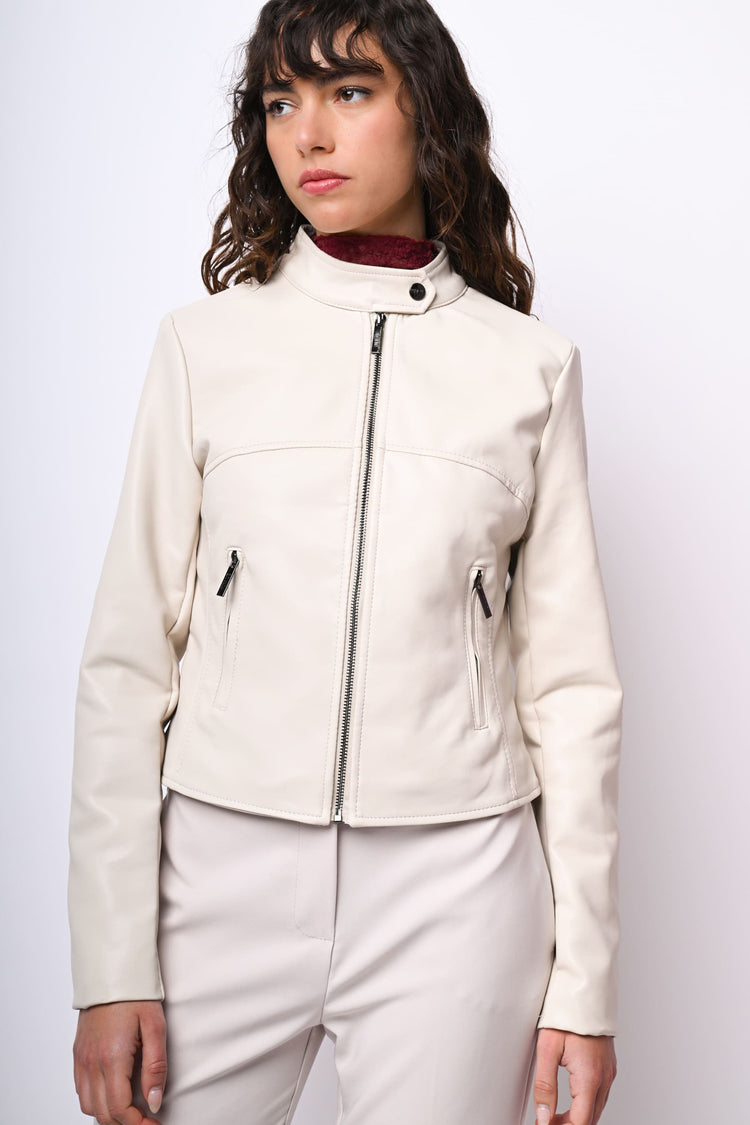 Giacca stile biker in similpelle