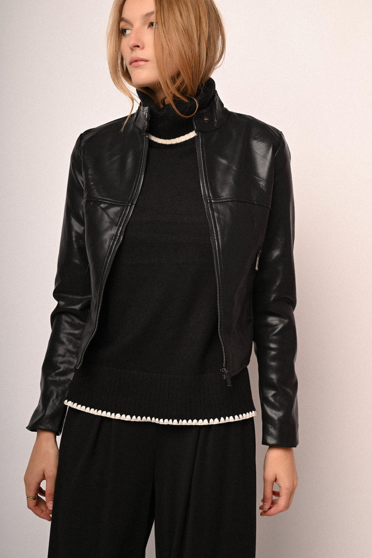 Giacca stile biker in similpelle