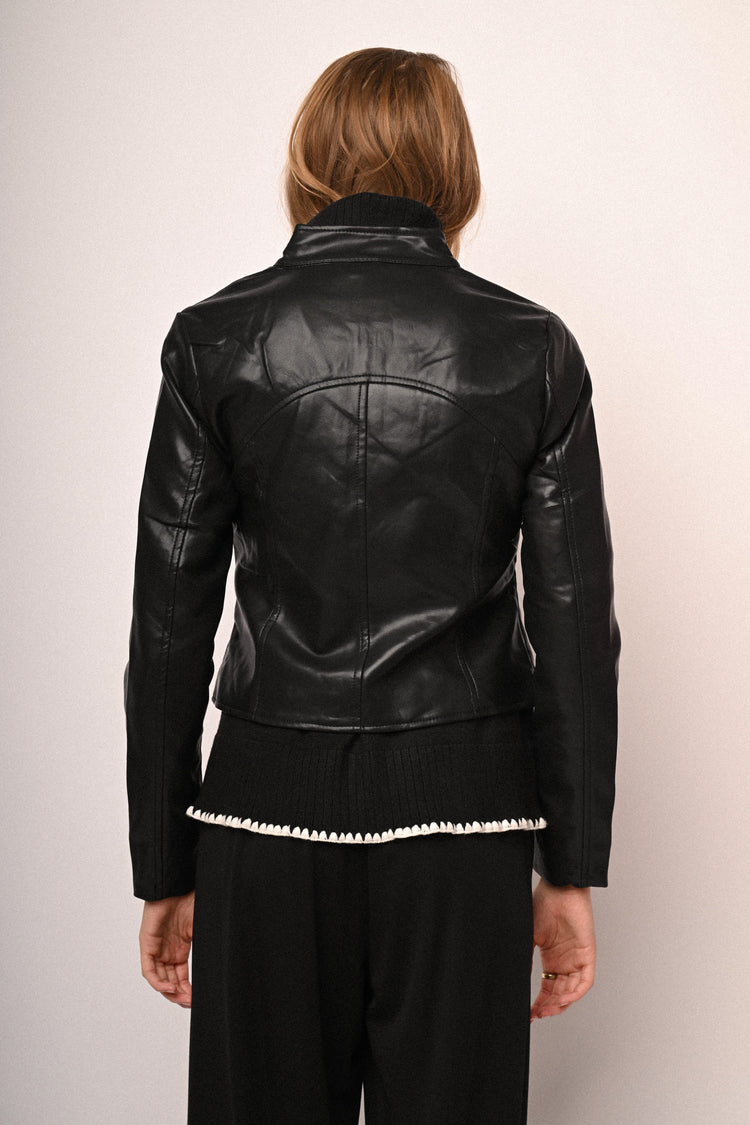 Giacca stile biker in similpelle