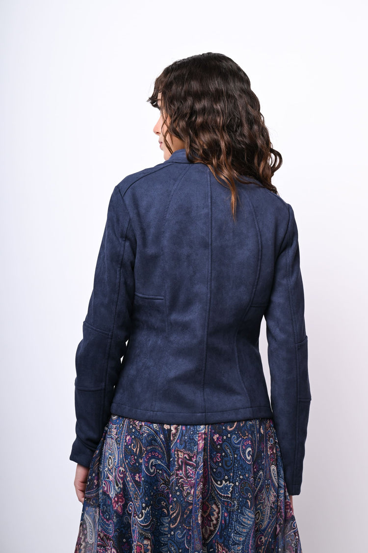 Giacca stile biker in faux suede
