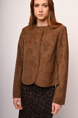 Giacca in faux suede con bottoni