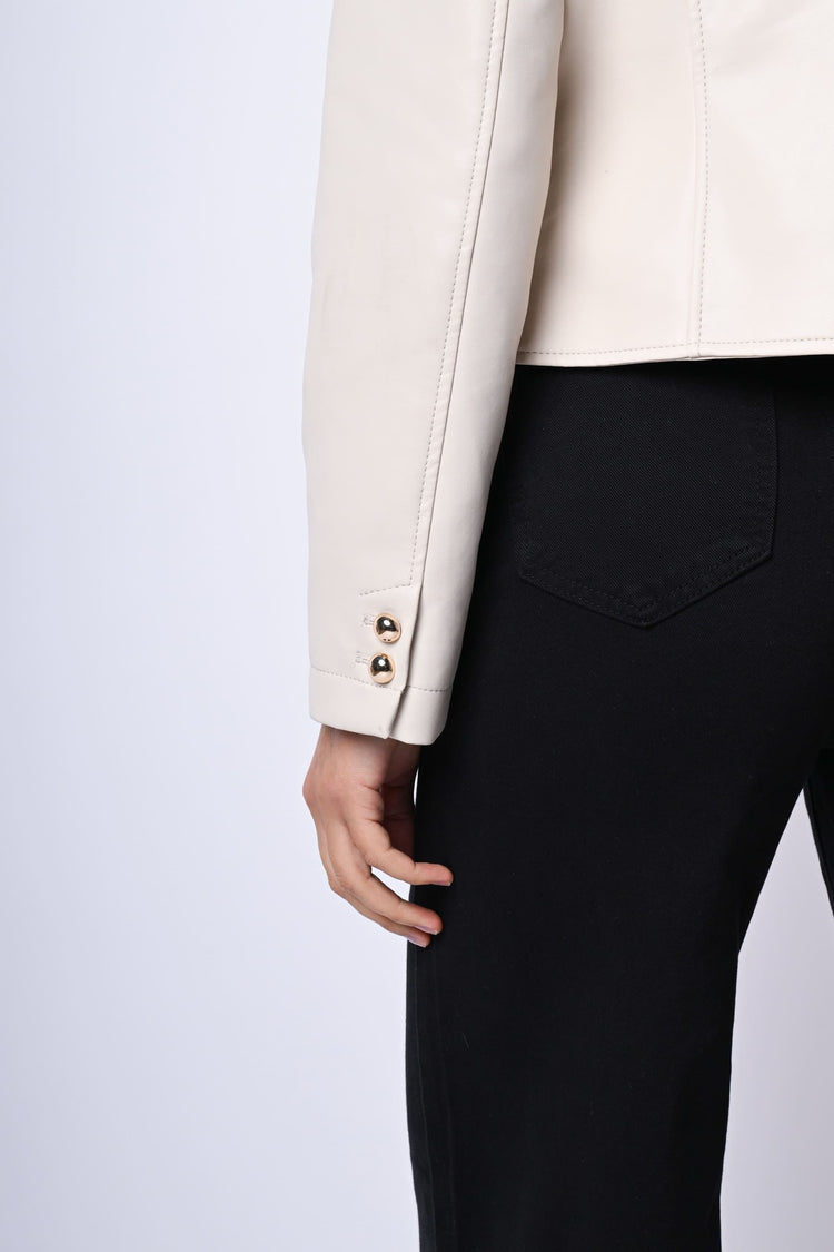 Giacca in similpelle con bottoni