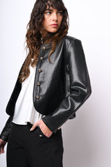 Giacca in similpelle con bottoni